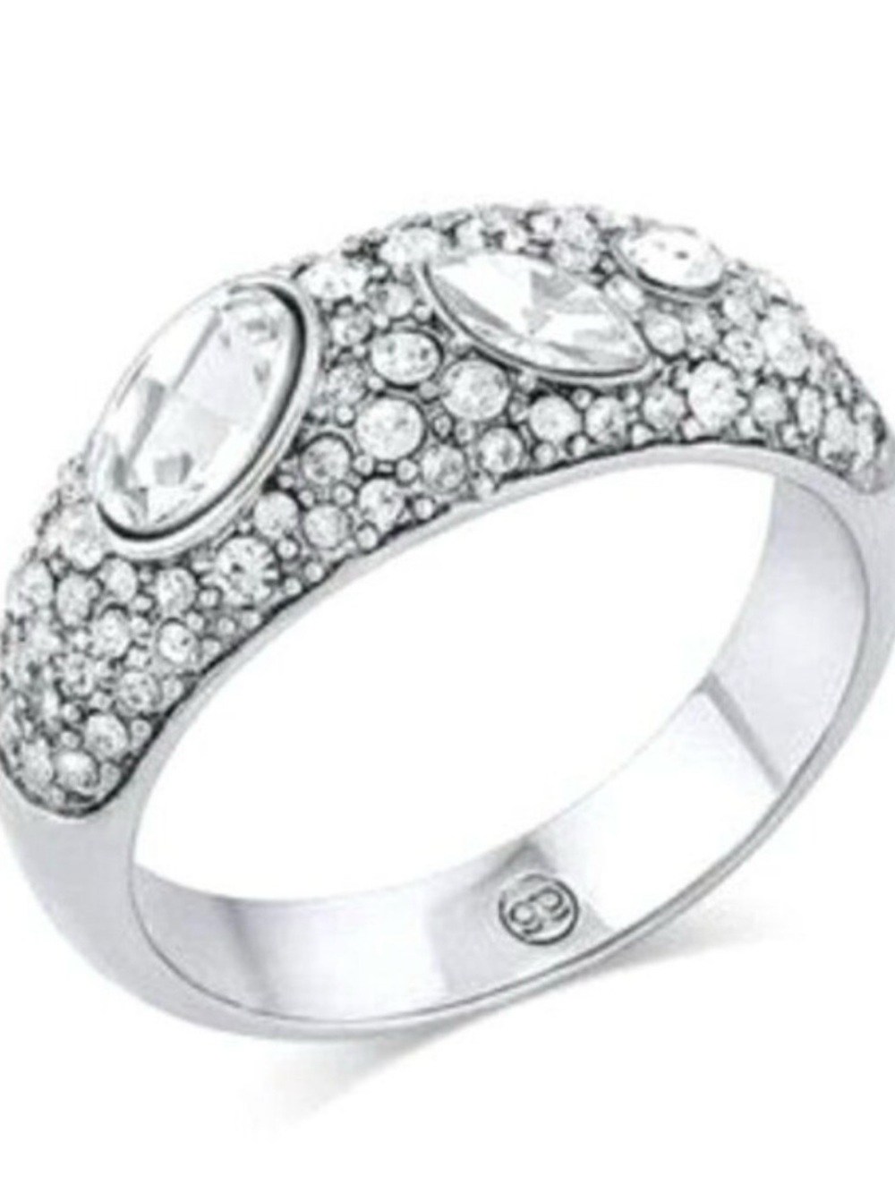 GORJANA Kingston Ring 7 Silver Crystals Bling Vintage Vibe Cocktail Ring - Picture 2 of 2